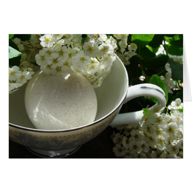 Cartão Ovo de Turquia em Teacup Todas as Ocasiões (Frente Horizontal)