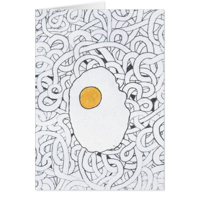 Cartão Ovo frito e espaguetes (Frente)