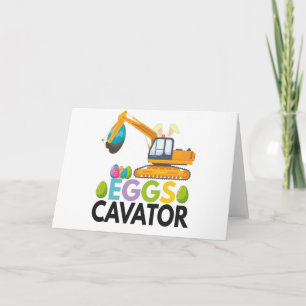 Cartão Ovos Cavator - Presente de Páscoa da escavadora en