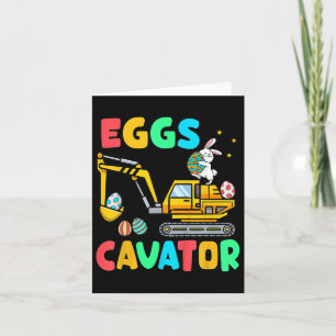 Cartão Ovos de Crianças Escavadeira Diversão Páscoa Escav