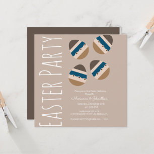 Cartão Ovos de Páscoa de Chocolate Tons Terrosos Festa