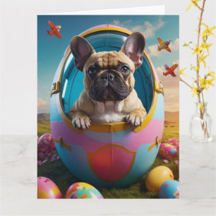 Cartão Ovos de Páscoa do Bulldog Francês 