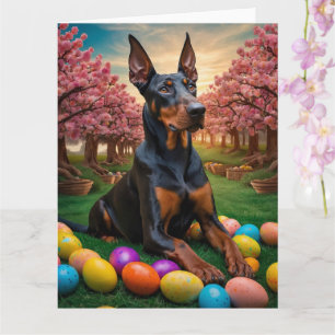 Cartão Ovos de Páscoa Doberman