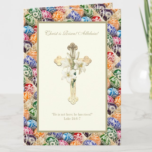 Cartão Ovos de Páscoa Ucranianos Cristo Ressuscitou Alelu (Criador carregado)