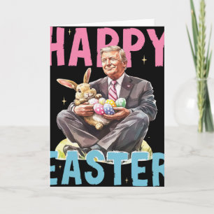 Cartão Ovos engraçados do coelho da Páscoa Trump Feliz Pá