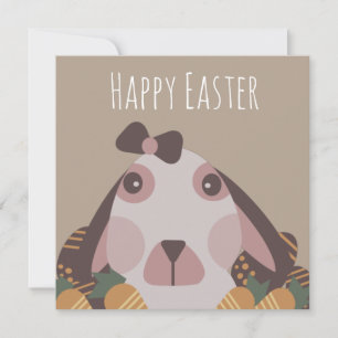 Cartão Ovos Feliz Páscoa Coelhos Cenouras
