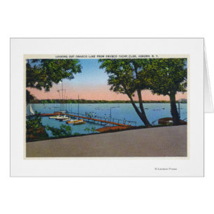Cartão Owasco Yacht Club View of Owasco Lake