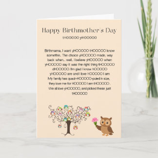 Cartão Owl Always Love You Birthmother's Day Card