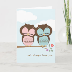 Cartão Owl Always Love You Love Birds Card
