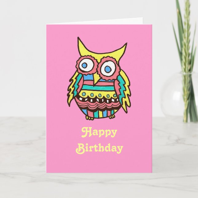 Cartão Owl Birthday Card (Frente)