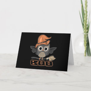 Cartão Owl Gift Boo Cute Owl Kids Halloween Tawny Owl