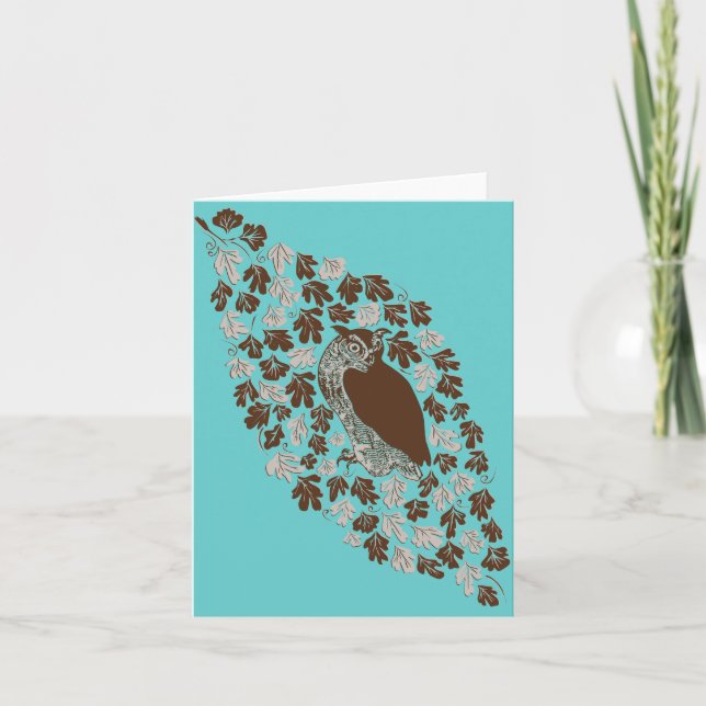Cartão Owl in the Oak Blank Note Card (Frente)
