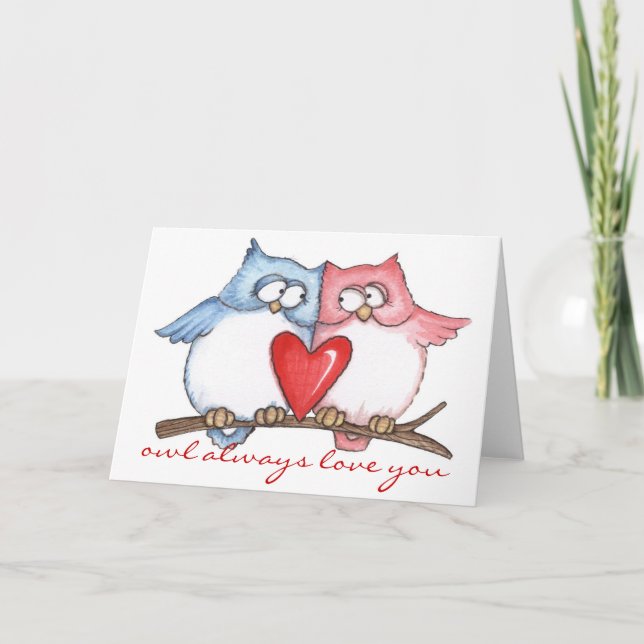 Cartão Owl Love - Greeting Card (Frente)