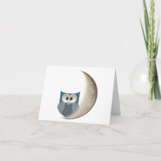 Cartão Owl on the Moon