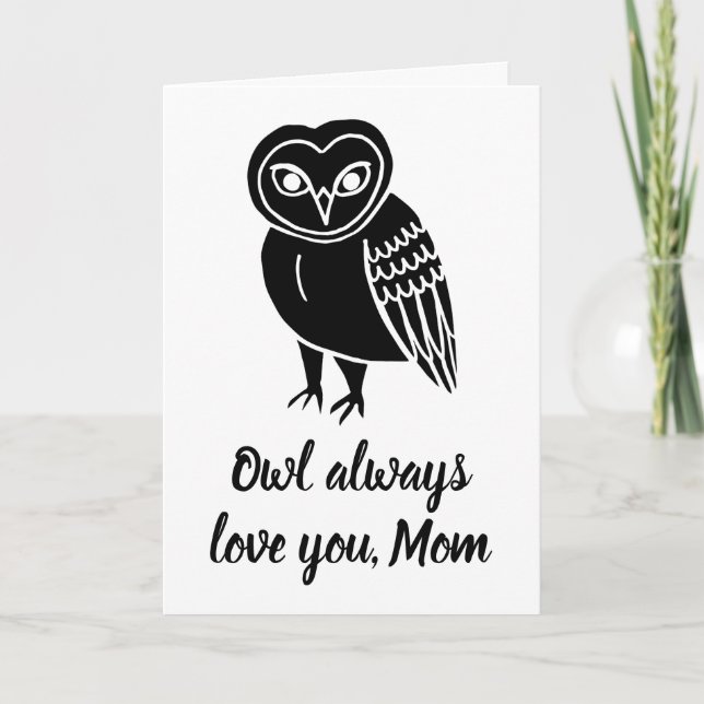 Cartão Owl Sempre Te Ama, Mãe Dia de as mães (Frente)