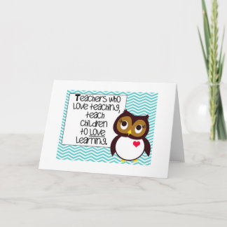 Cartão Owl Teacher Greetings Card