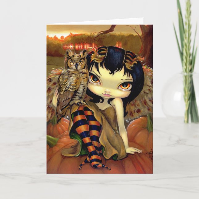 Cartão "Owlyn in Autumn" Greeting Card (Frente)