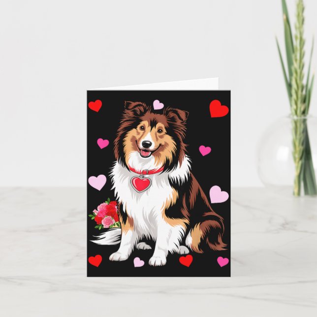 Cartão Owner Mom Dad Sheltie Dog Lover Valentines Day  (Frente)