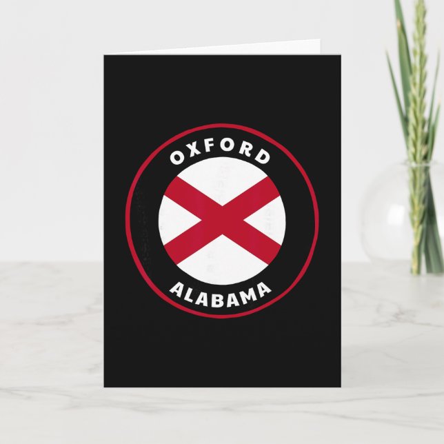 Cartão Oxford Alabama Al State Flag Badge Vacation  (Frente)