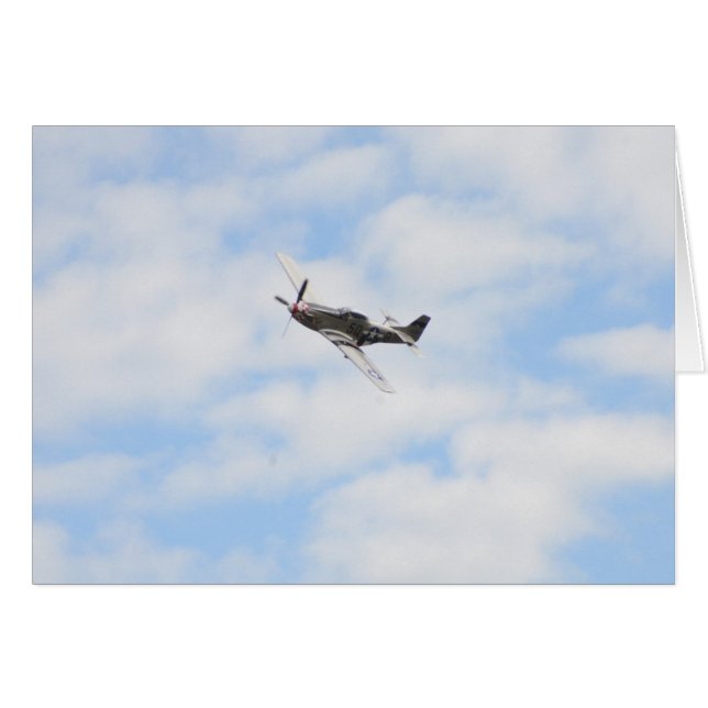 Cartão P51 Mustang em Voo (Frente Horizontal)