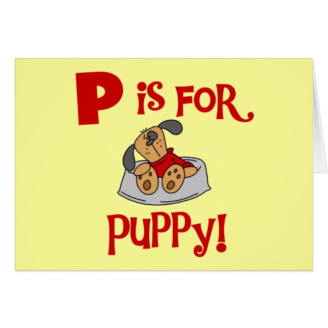 Cartão P é para o camiseta e os presentes do filhote de c (Frente Horizontal)