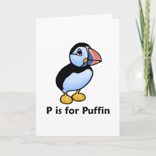 Cartão P é para Puffin