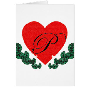 Cartão P num coração