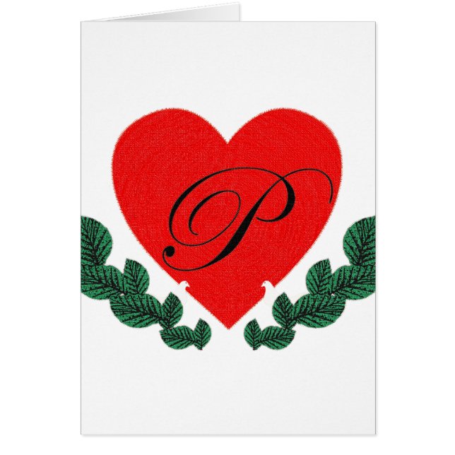 Cartão P num coração (Frente)