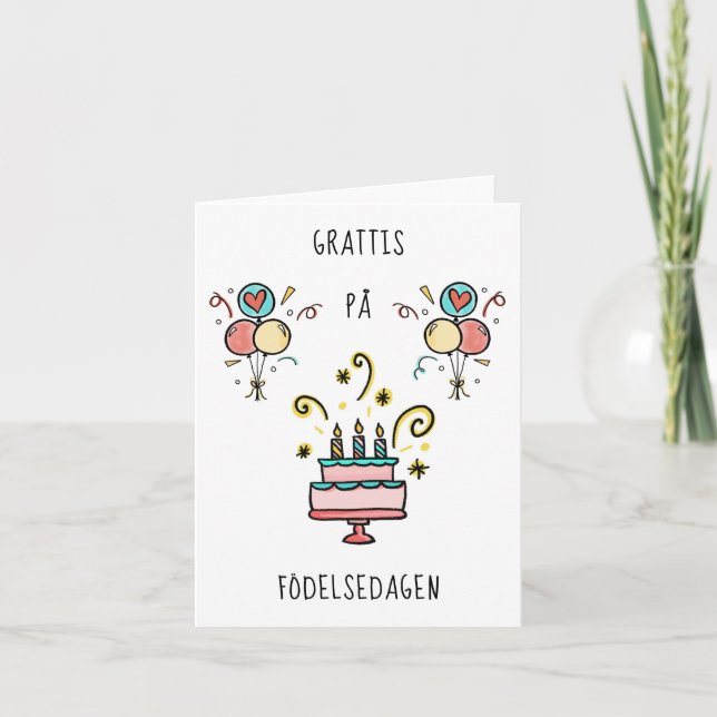 Cartão På Grattis födelsedagen | Happy Birthday (Frente)