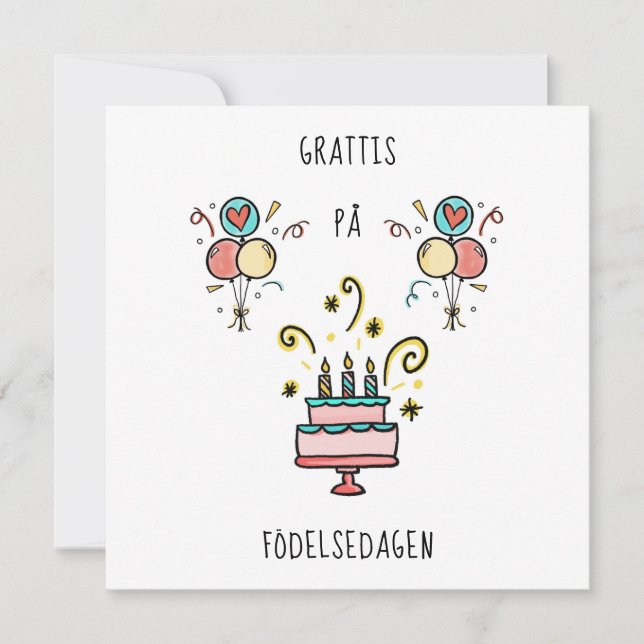 Cartão På Grattis födelsedagen | Happy Birthday (Frente)