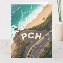 Cartão Pacific Coast Highway Aerial Travel Art