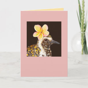 Cartão pacific golden plover with plumeria card