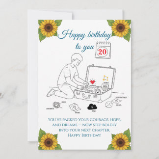 Cartão Packing for the next chapter,Birthday