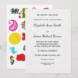 Cartão Pacote de Adesivos de Dragão Clipart Floral | Arte