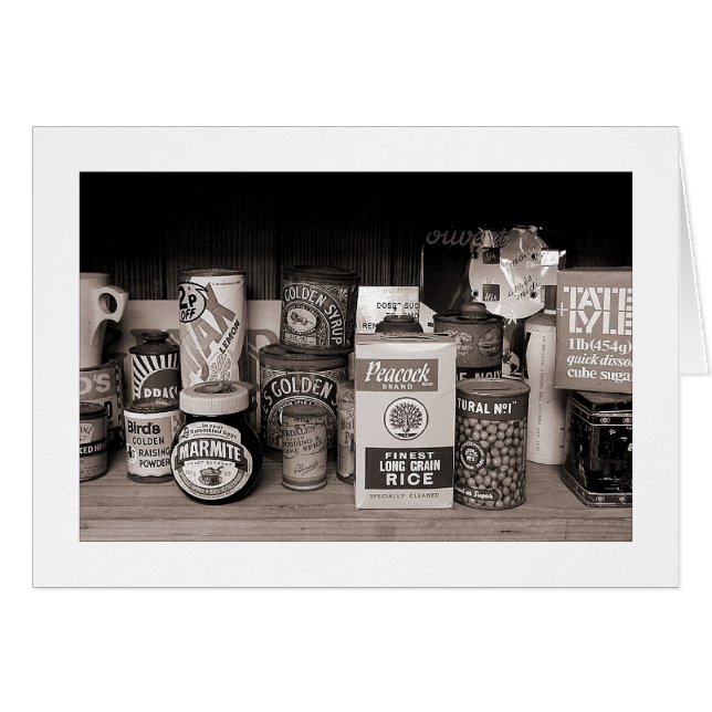 Cartão Pacotes, Caixas e Tins Antigos. (Frente Horizontal)