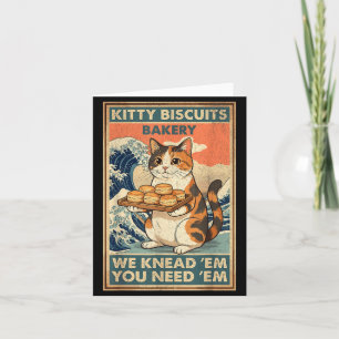 Cartão Padaria de biscoitos de gatinho grande onda gato a