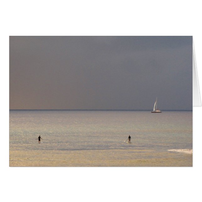 Cartão Paddle Borders ao pôr do sol em Maui (Frente Horizontal)