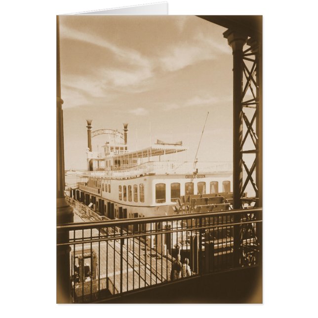 Cartão Paddle Wheeler no rio (Frente)