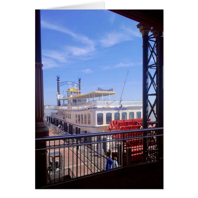 Cartão Paddle Wheeler no rio (Frente)