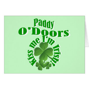 Cartão Paddy O'Doors, nome irlandês engraçado
