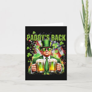 Cartão Paddy's Back Funny Trump Dia de São Patrício Irish
