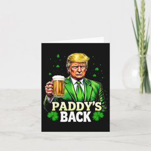 Cartão Paddy's Back Trump Beer Shamrock Dia de São Patríc
