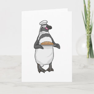 Cartão Padeiro de Pinguim Pão