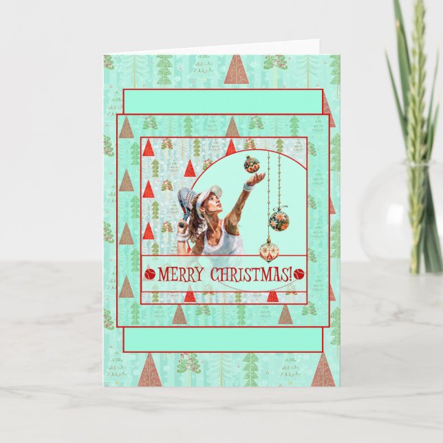Cartão Padel Christmas Card – Padel Retro Christmas (Frente)