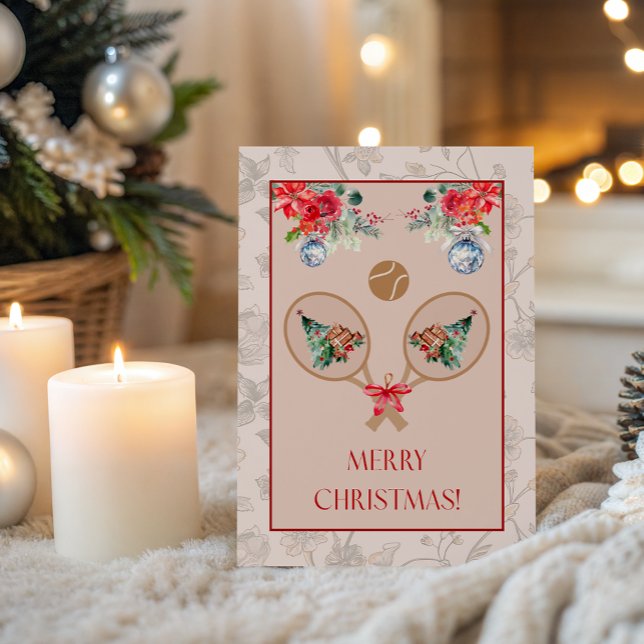 Cartão Padel Themed Christmas Card – Padel Racquet Motif (Bright, Unique & Charming Padel-inspired party collections to enhance your Christmas celebrations!)