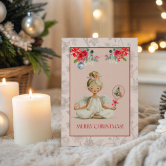 Cartão Padel Themed Greeting Card – Christmas Angel Motif