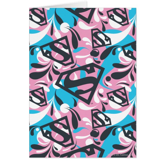 Cartão Padrão 6 de Swirls de Cor da Supergirl (Frente)