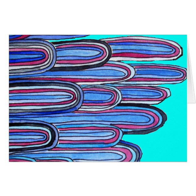 Cartão Padrão azul-aquário das ondas do oceano (Frente Horizontal)