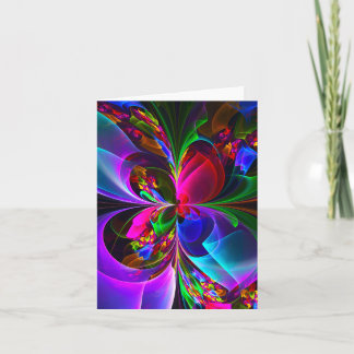 Cartão Padrão Azul Vermelho Abstrato Floral Moderno #12