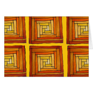 Cartão padrão castanho da arte retrô quadrada